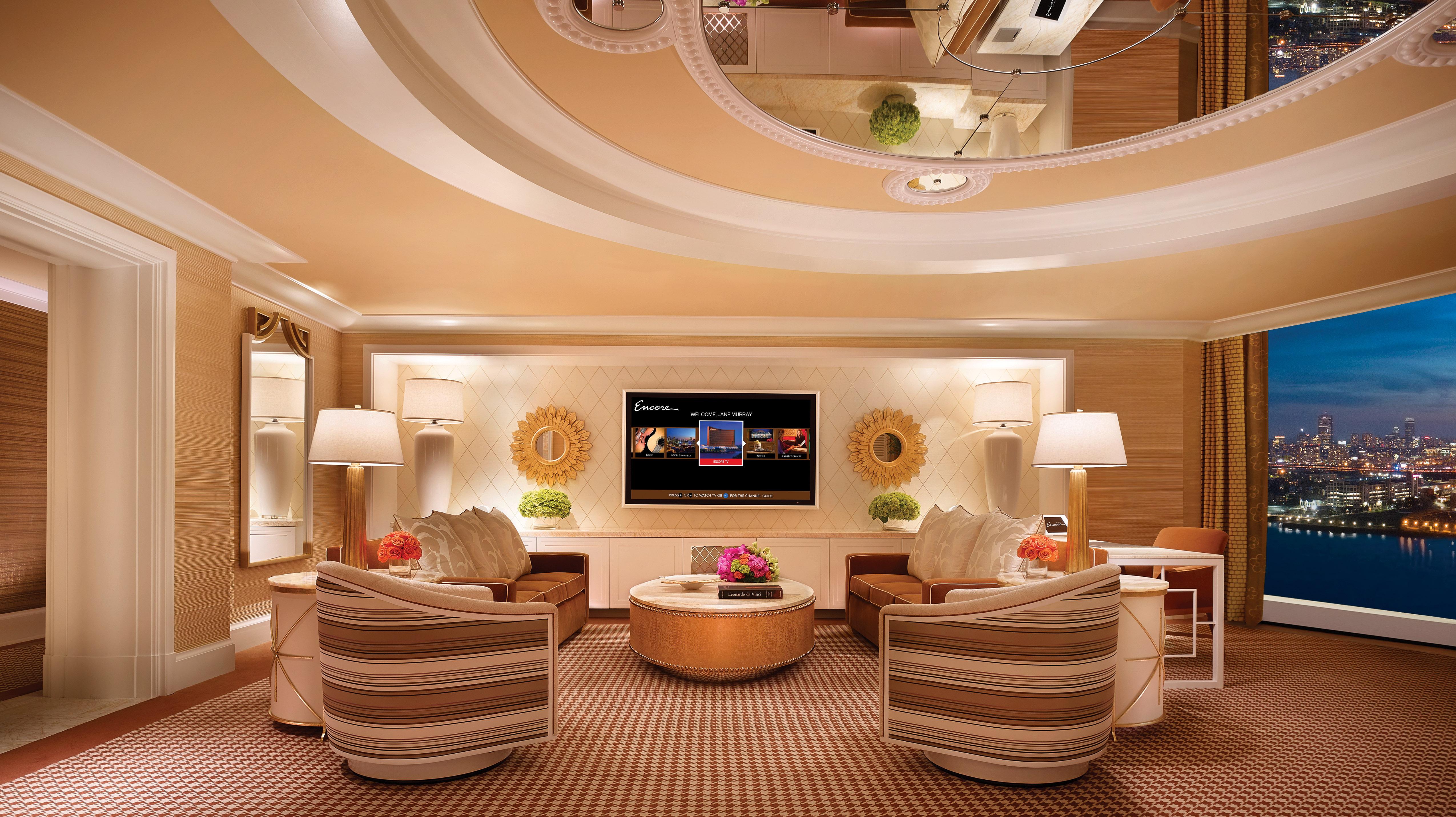 Encore Boston Harbor Everett Экстерьер фото The living room of a two-bedroom suite
