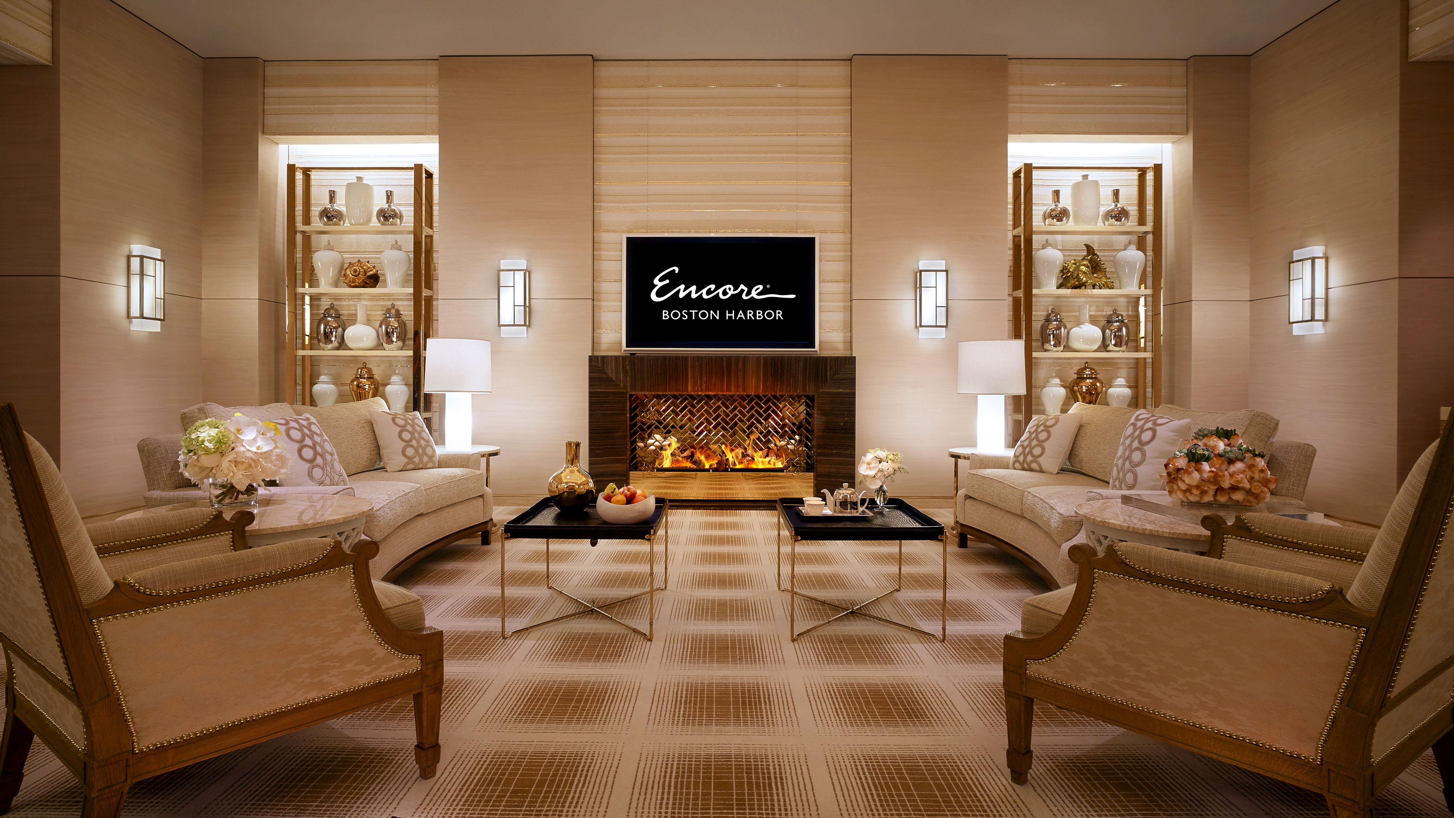 Encore Boston Harbor Everett Экстерьер фото The Encore Boston Harbor lobby